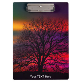 Tree Silhouette Sunset Aantrekkelijk Klembord
