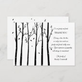 Tree Silhouette Sympathie Hartelijk dank Bedankkaart (Voorkant / Achterkant)