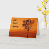 Tree Silhouette - Sympathikaart Kaart (Gele Bloem)