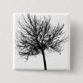 Tree Silhouette Vierkante Button 5,1 Cm (Voorkant)