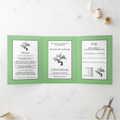 Tree Silhouette Wedding Suite Drieluik Uitnodiging (Binnen)