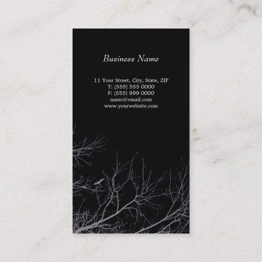 Tree Silhouettes Creative B&W-visitekaartje Visitekaartje (Achterkant)
