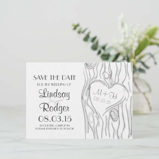 Tree Sla de datumkaarten op Save The Date (Staand voorkant)