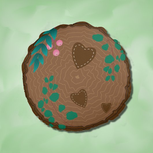 Tree Slab met Beer kinderkamer Monogram Kussen