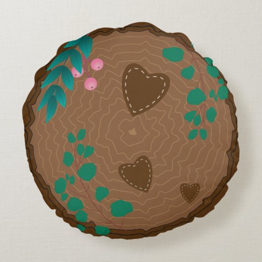 Tree Slab met Beer kinderkamer Monogram Kussen (Achterkant)