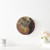 Tree Slice texture photo  Wall Clock Ronde Klok (Huis)