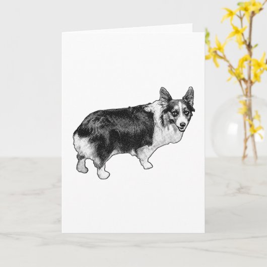 Tree-Spark Corgi Charm Kaart (Gele Bloem)