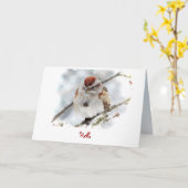 Tree Sparrow denkt aan jou Kaart (Gele Bloem)