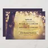 Tree String Lights Huwelijksuitnodiging Kaart (Voorkant / Achterkant)