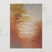 Tree String Lights Rustic Fall Wedding Details Informatiekaartje (Voorkant)