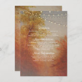 Tree String Lights Rustic Fall Wedding Details Informatiekaartje (Voorkant / Achterkant)