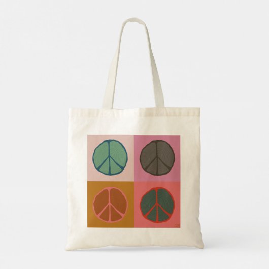 Tree Stump Peace Pop Tote Bag (Achterkant)