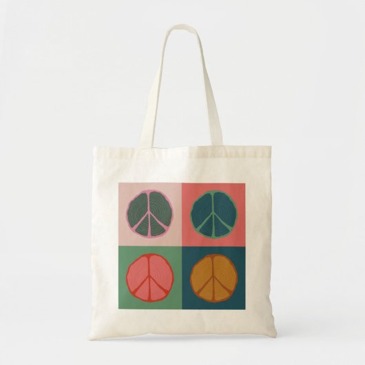 Tree Stump Peace Pop Tote Bag (Voorkant)