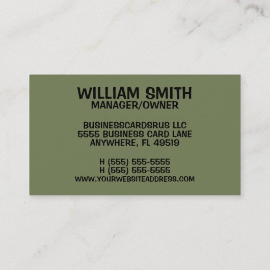 Tree Stump Removal Visitekaartje (Achterkant)