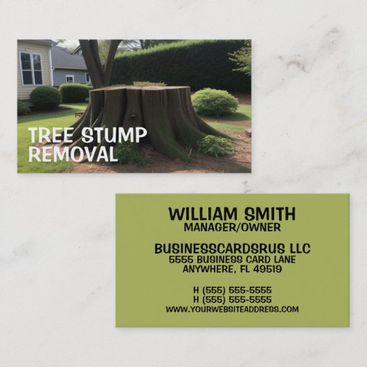 Tree Stump Removals Visitekaartje (Voorkant / Achterkant)