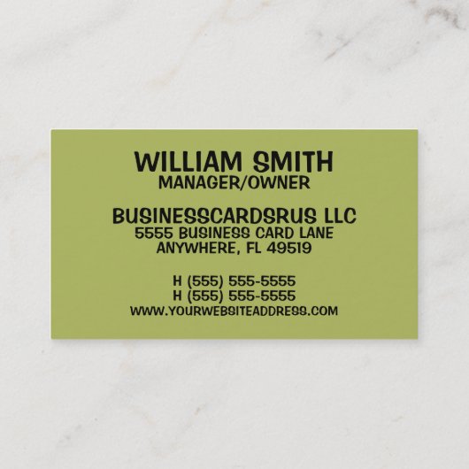 Tree Stump Removals Visitekaartje (Achterkant)