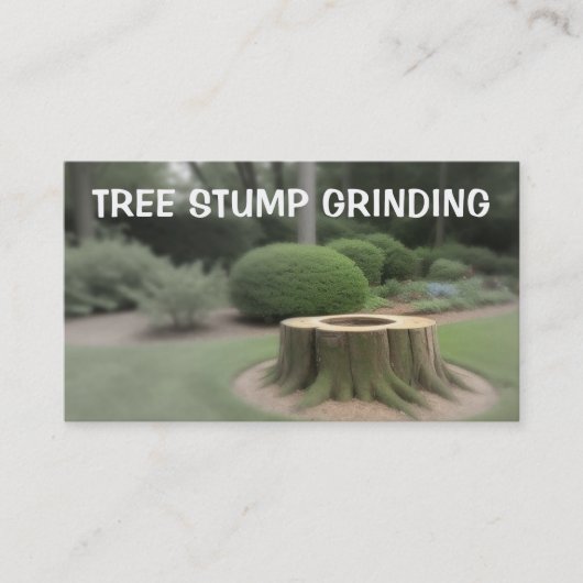 Tree Stump Slijpen Visitekaartje (Voorkant)