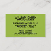 Tree Stump Slijpen Visitekaartje (Achterkant)