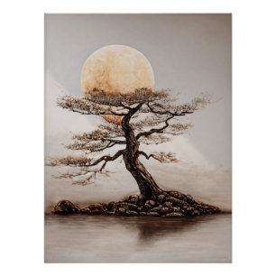 Tree Sunset Glow Perfect Poster