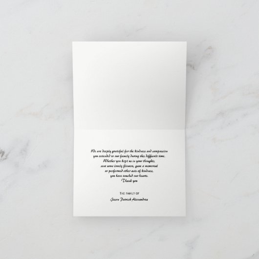 Tree Sunset Sympathy Bedankt Opmerking Kaart (Binnen)