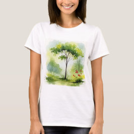 Tree surrounded by green vegetation t-shirt