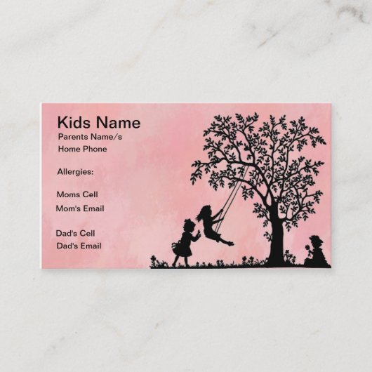 Tree Swing Calling Card Contactkaartje (Voorkant)