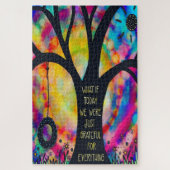 Tree Swing dankbaar voor alles Quote Fun Legpuzzel (Verticaal)