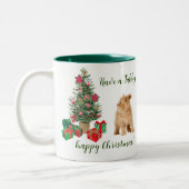 Tree Tabby Cat Happy Kerstmis Tweekleurige Koffiemok (Links)