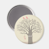 Tree Tortelduifjes Love Initialen Custom Magnet (Voorkant / Achterkant)