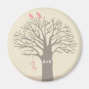 Tree Tortelduifjes Love Initialen Custom Magnet