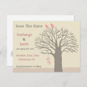 Tree Tortelduifjes Sla het Briefkaart Datum op (Voorkant / Achterkant)