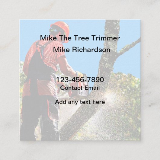 Tree Trimmer Eenvoudige Visitekaartjes Ontwerp (Voorkant)