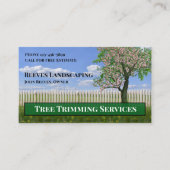Tree Trimming Landscaping Service Business Card Visitekaartje (Voorkant)
