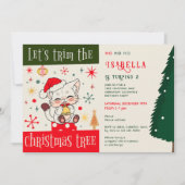 Tree Trimming Ornament Exchange Kind Verjaardagsfe Kaart (Voorkant)