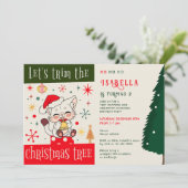 Tree Trimming Ornament Exchange Kind Verjaardagsfe Kaart (Staand voorkant)