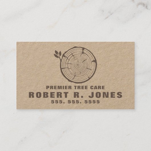Tree Trimming Service Professional Arborist Logo Visitekaartje (Achterkant)