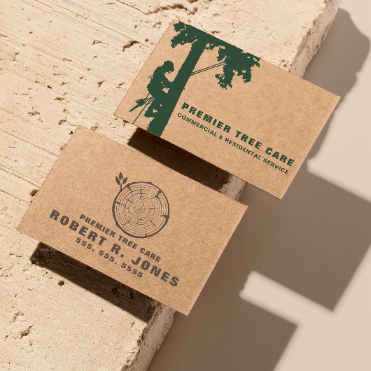 Tree Trimming Service Professioneel Zakelijk Logo Visitekaartje