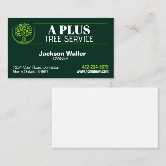 Tree Trimming Service Visitekaartje (Voorkant / Achterkant)