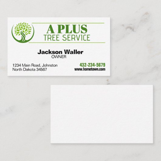 Tree Trimming Service Visitekaartje (Voorkant / Achterkant)