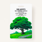 Tree Trimming Services Oak Tree Logo | Photo Badge (Achterkant)