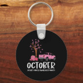 Tree Truck oktober Borstkanker Bewustzijn Maand G Sleutelhanger (Voorkant)