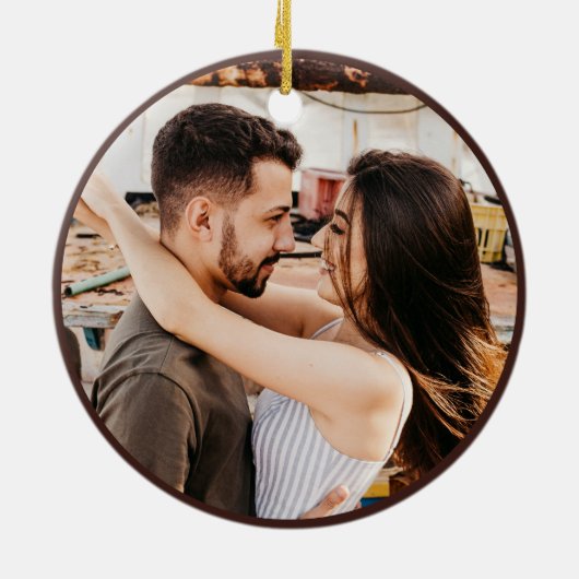 Tree Trunk Hand gesneden namen Romantische Keepsak Keramisch Ornament (Achterkant)