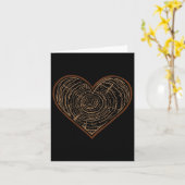 Tree Trunk Heart Kaart (Gele Bloem)