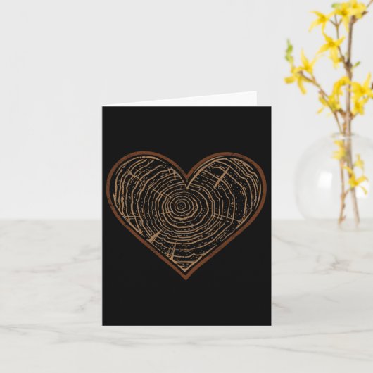 Tree Trunk Heart Kaart (Gele Bloem)
