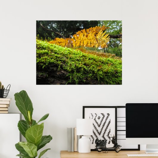 Tree Trunk in Lush Moss - Personalised Poster (Thuiskantoor)