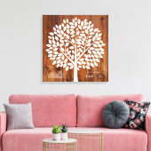 Tree Wedding Gastenboek met 130 bladeren Canvas Afdruk (Insitu (Woonkamer))