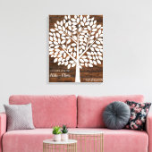 Tree Wedding Guest Book Alternatief | 120 bladeren Canvas Afdruk (Insitu (Woonkamer))