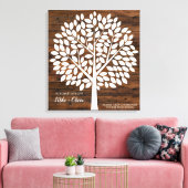 Tree Wedding Guest Book Alternatief | 120 bladeren Canvas Afdruk (Insitu (Woonkamer))