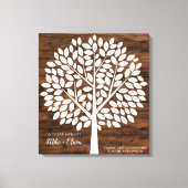 Tree Wedding Guest Book Alternatief | 120 bladeren Canvas Afdruk (Voorkant)