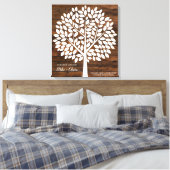 Tree Wedding Guest Book Alternatief | 120 bladeren Canvas Afdruk (Insitu (Slaapkamer))